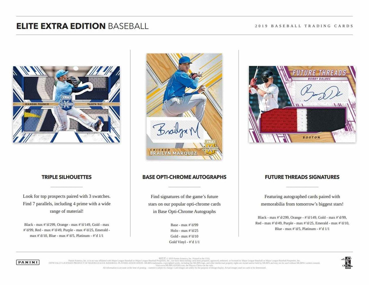 2019 Panini Elite Extra Edition Baseball Hobby Box