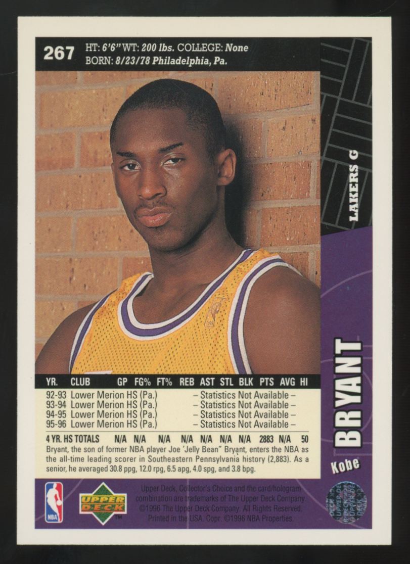 1996-97 Upper Deck Collector's Choice Kobe Bryant RC #267 "A"