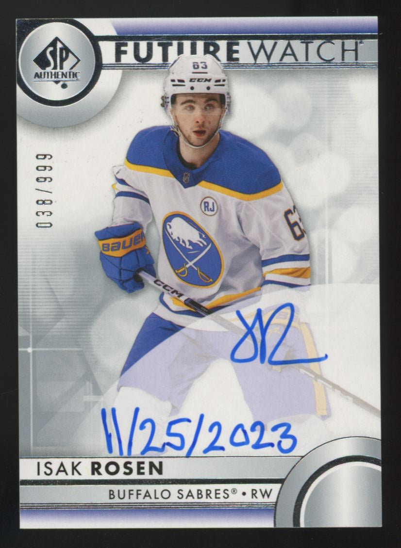 2023-24 UD SP Authentic Isak Rosen RC Future Watch Inscribed Auto /999 #193