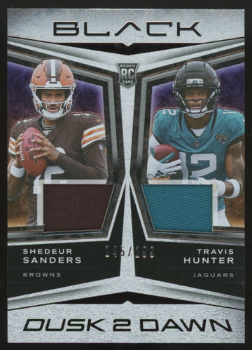 2025 Black Shedeur Sanders Travis Hunter RC Dusk 2 Dawn Patch /199 #D2D-SSTH