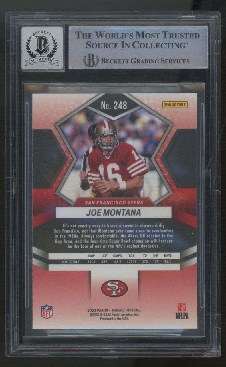 2022 Panini Mosaic Joe Montana Sticker Auto #248 BGS Authentic Auto 10