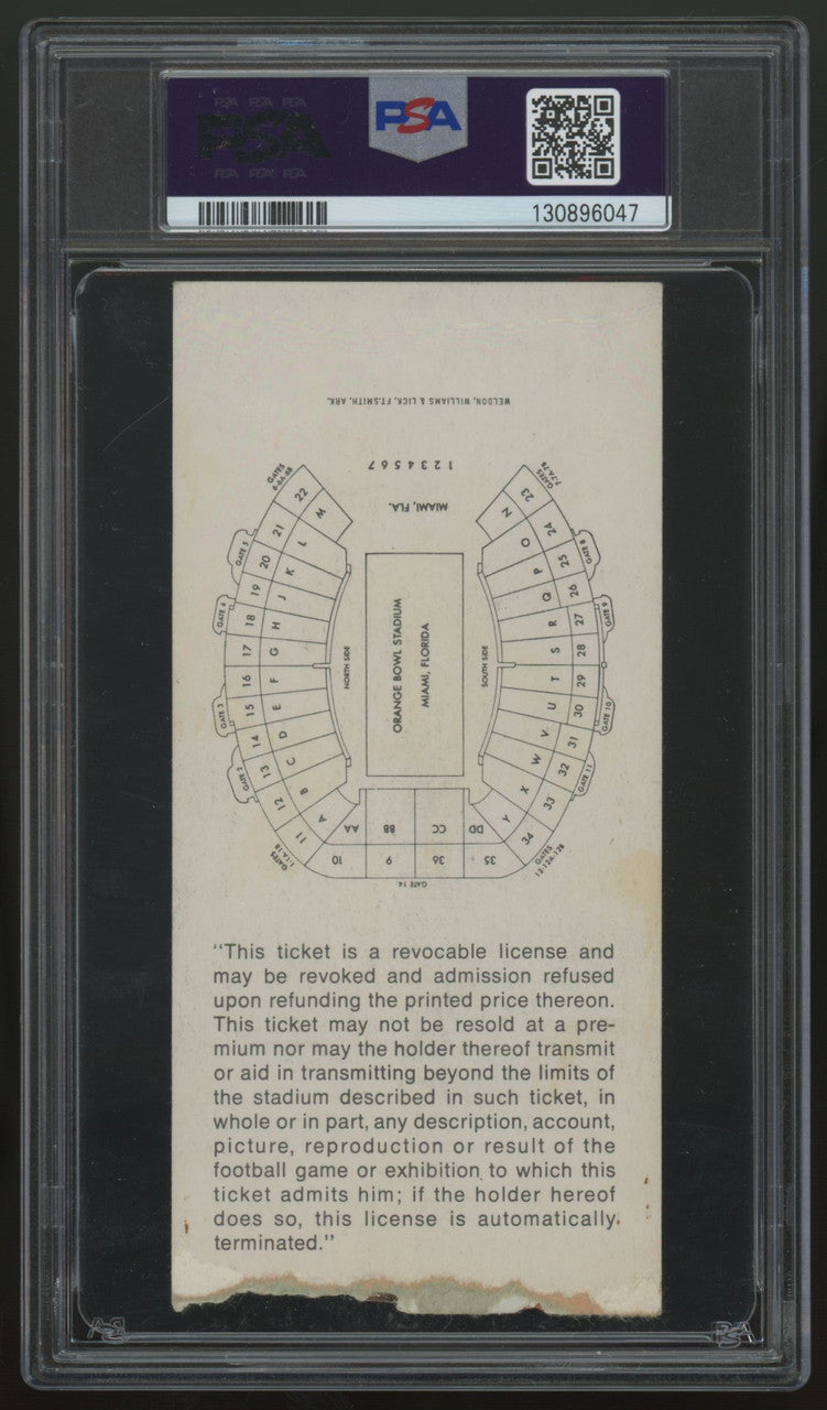 1971 Super Bowl V Ticket Stub Colts Cowboys Howley MVP PSA 3 *047