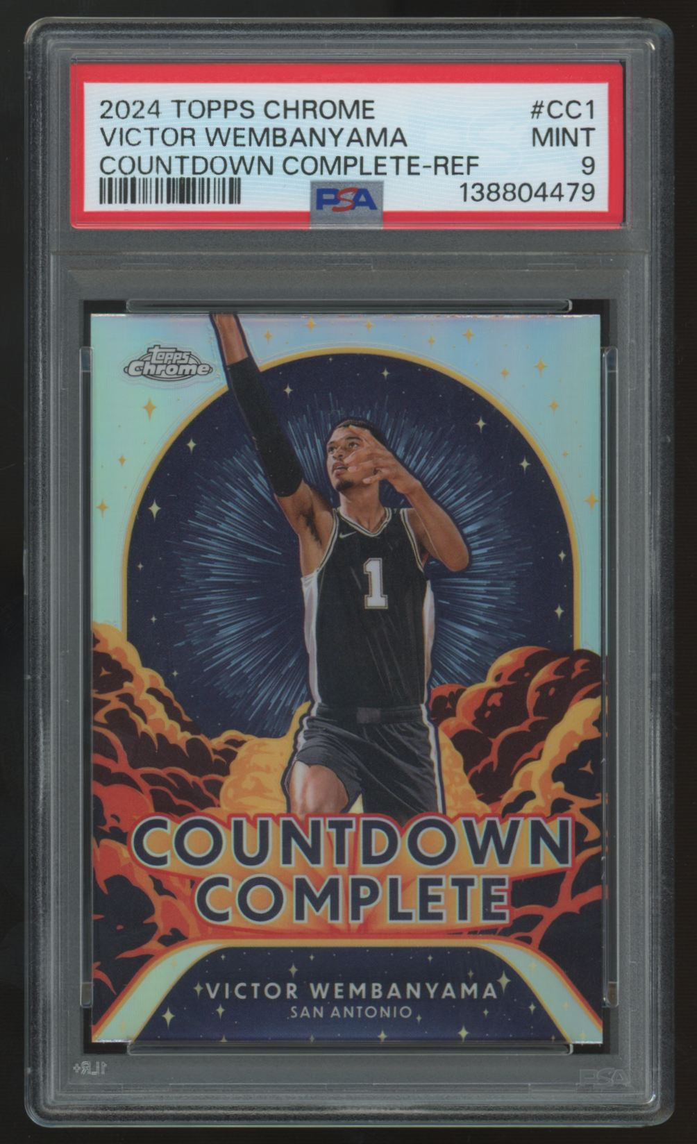 2024-25 Topps Chrome Victor Wembanyama Countdown Complete Refractor #CC-1 PSA 9