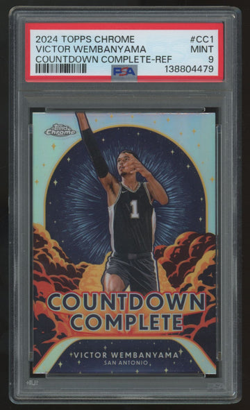 2024-25 Topps Chrome Victor Wembanyama Countdown Complete Refractor #CC-1 PSA 9