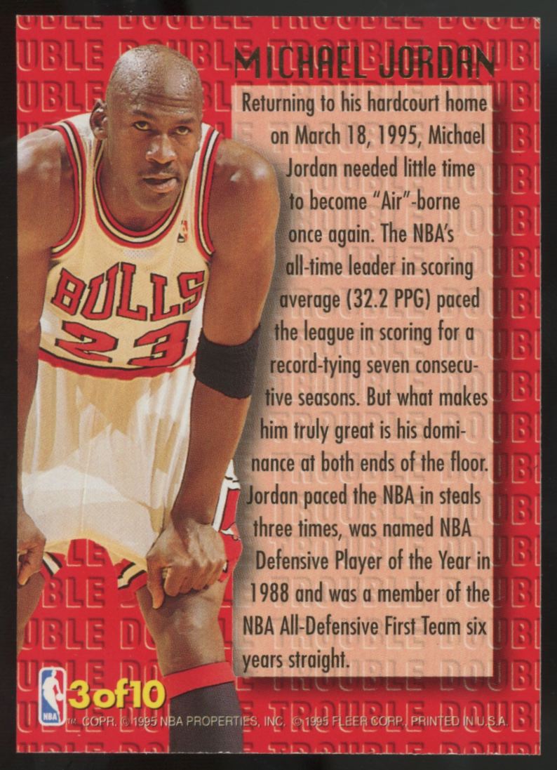 1995-96 Fleer Ultra Michael Jordan Double Trouble #3 "A"