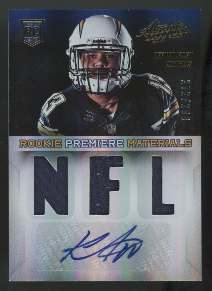 2013 Panini Absolute Keenan Allen RC Premiere Patch Auto RPA /299 #217