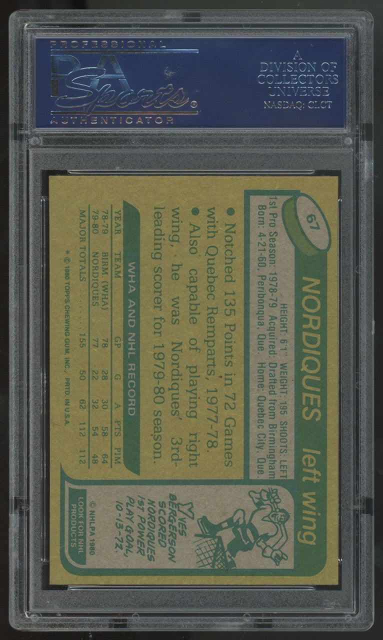 1980-81 Topps Michel Goulet RC #67 PSA 8
