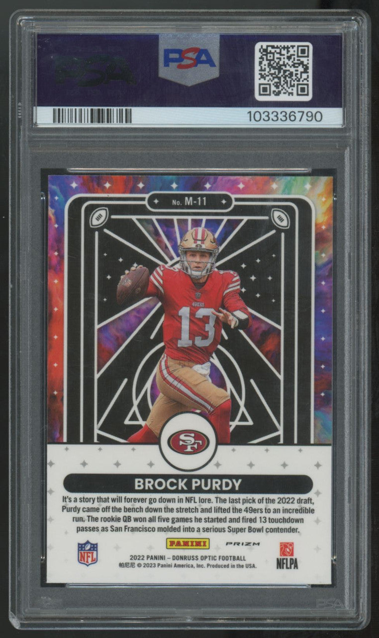 2022 Panini Donruss Optic Brock Purdy Mythical SSP #M-11 PSA 9