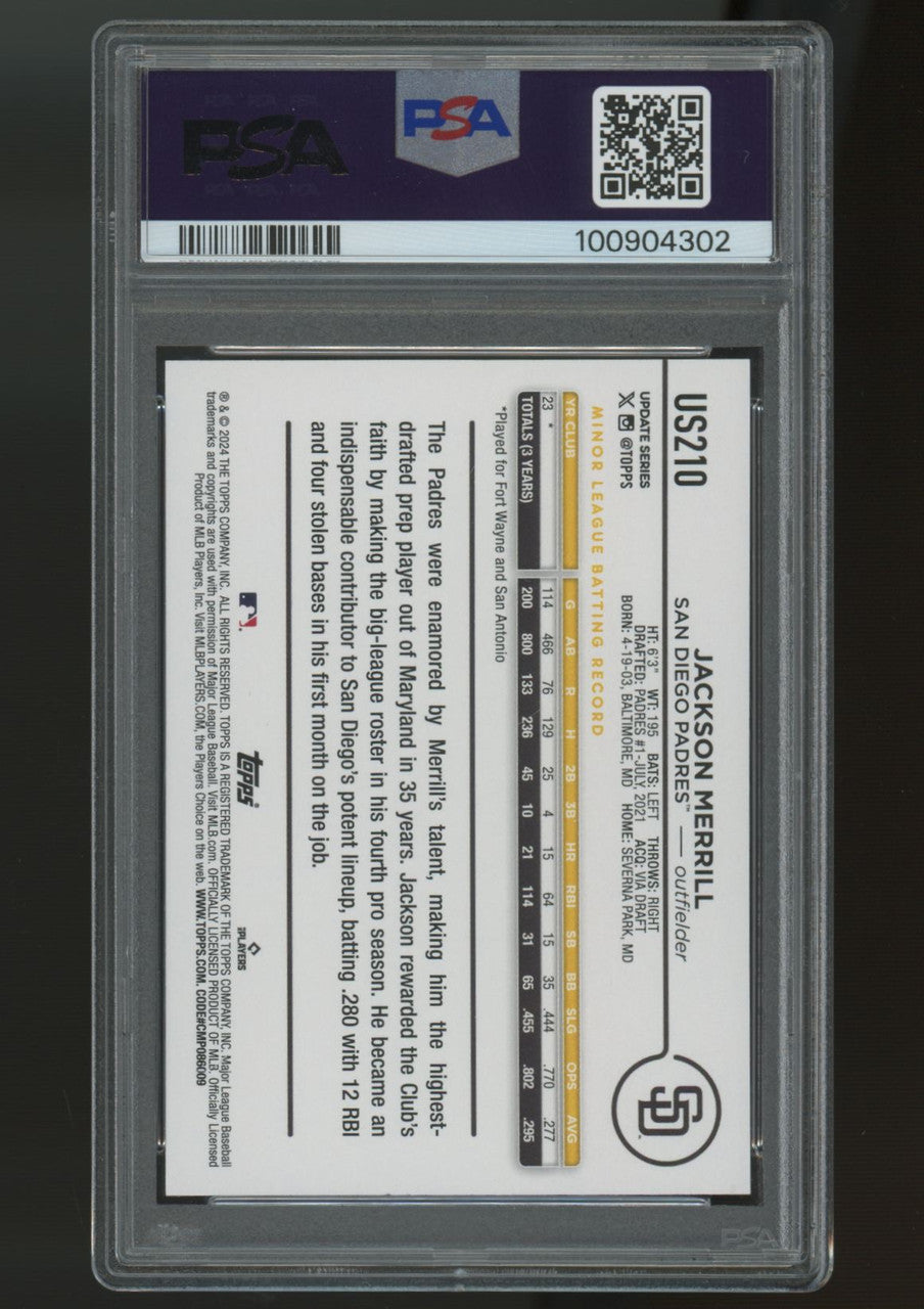 2024 Topps Update Jackson Merrill RC #US210 PSA 10