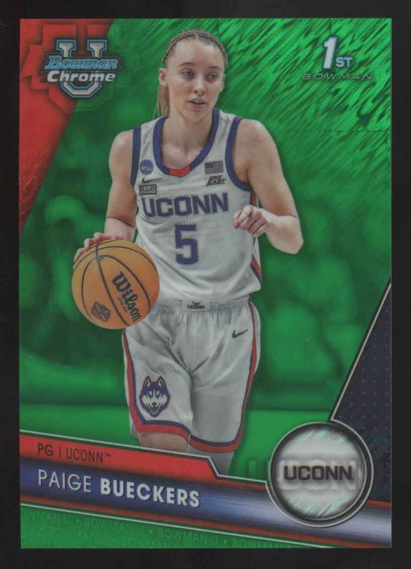 2023-24 Bowman Chrome U Paige Bueckers 1st Green Shimmer Refractor /99 #90