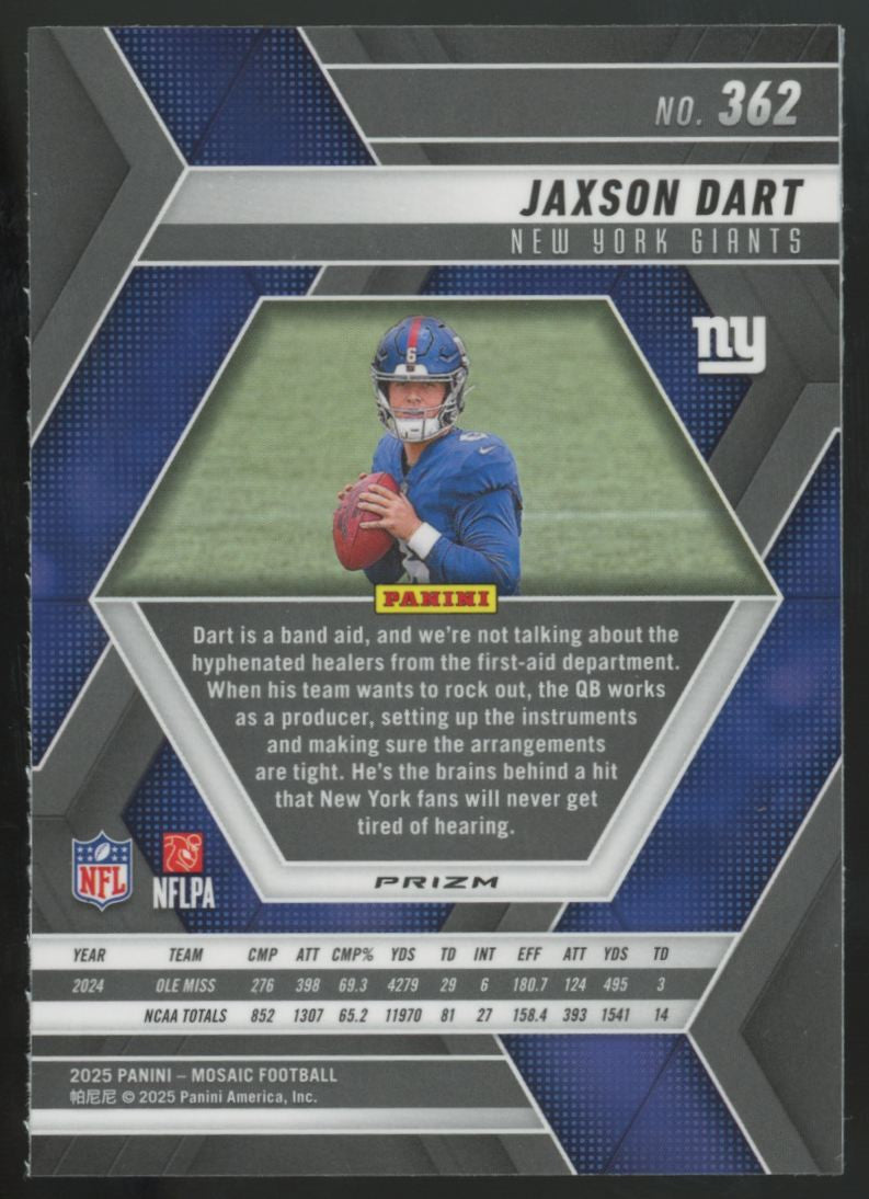 2025 Panini Mosaic Jaxson Dart RC Silver #362