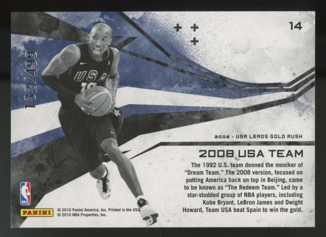 2010-11 Panini Rookies and Stars Kobe Bryant '08 USA Team /499 #14