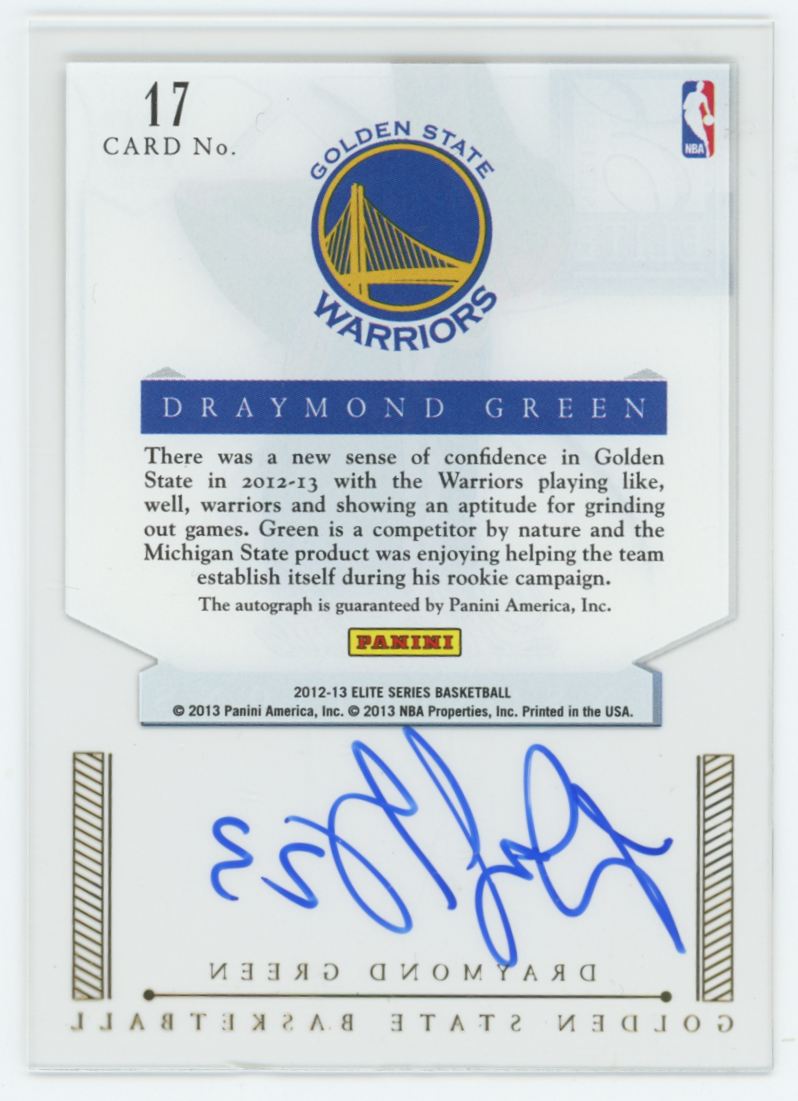 2012-13 Panini Elite Series Draymond Green RC Rookie Inscriptions Auto #17