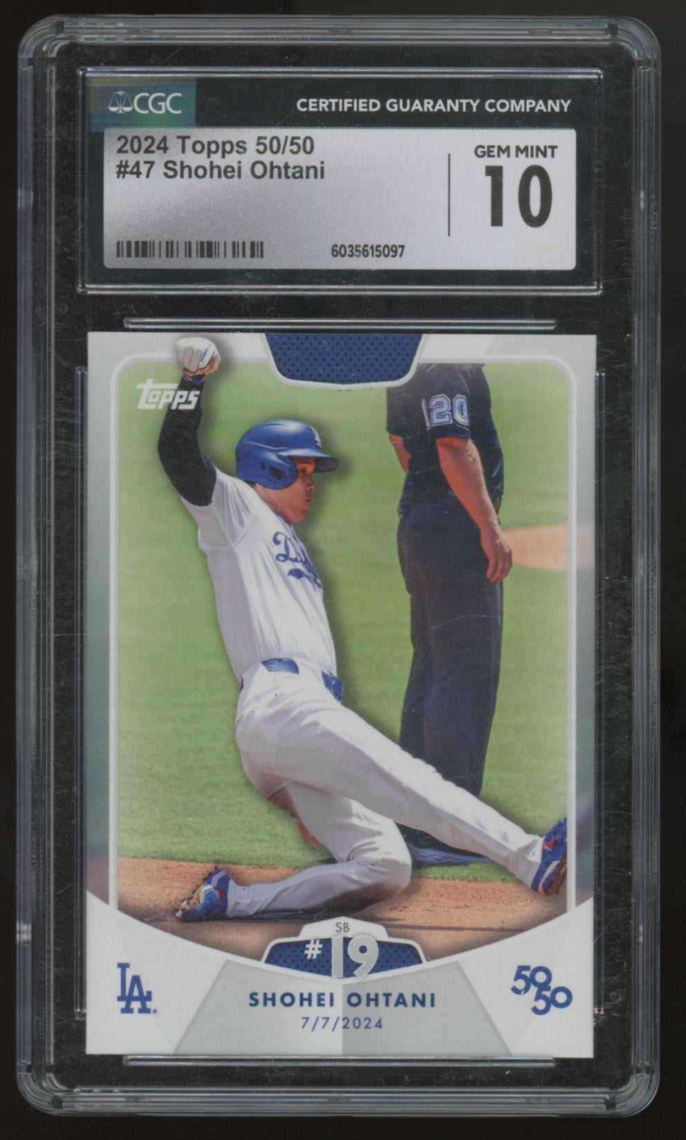 2024 Topps 50/50 Shohei Ohtani SB 19 #47 CGC 10