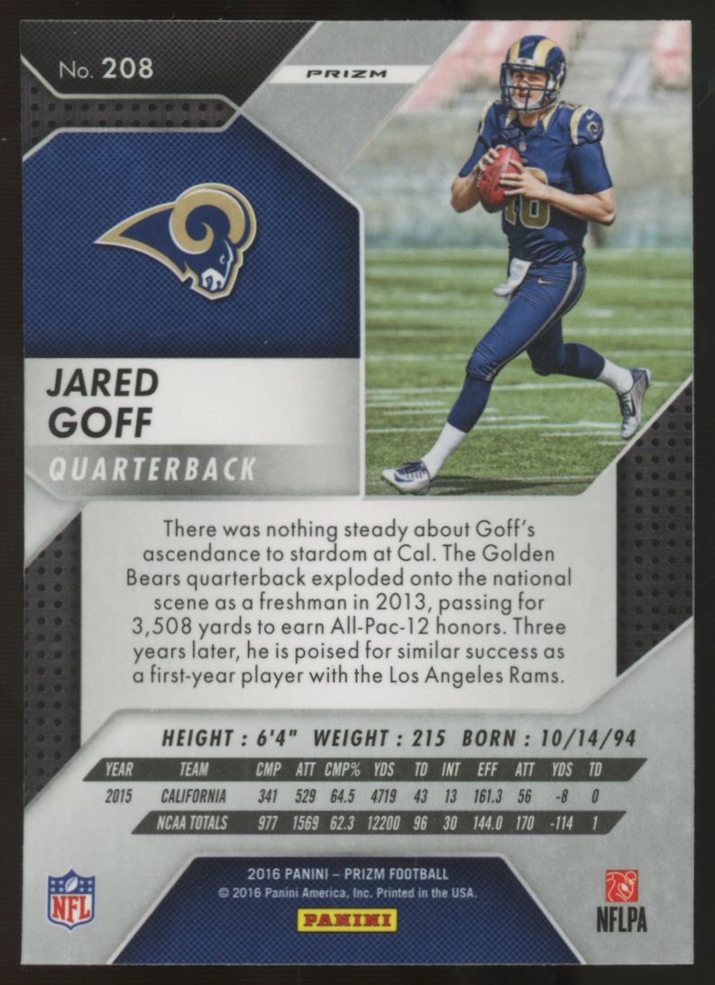 2016 Panini Prizm Jared Goff RC Flash #208