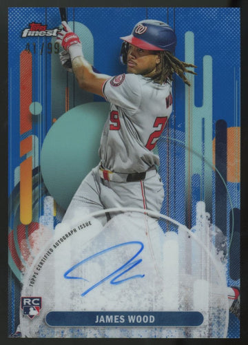 2025 Topps Finest James Wood RC Blue Refractor Auto /99 #FA-JWO