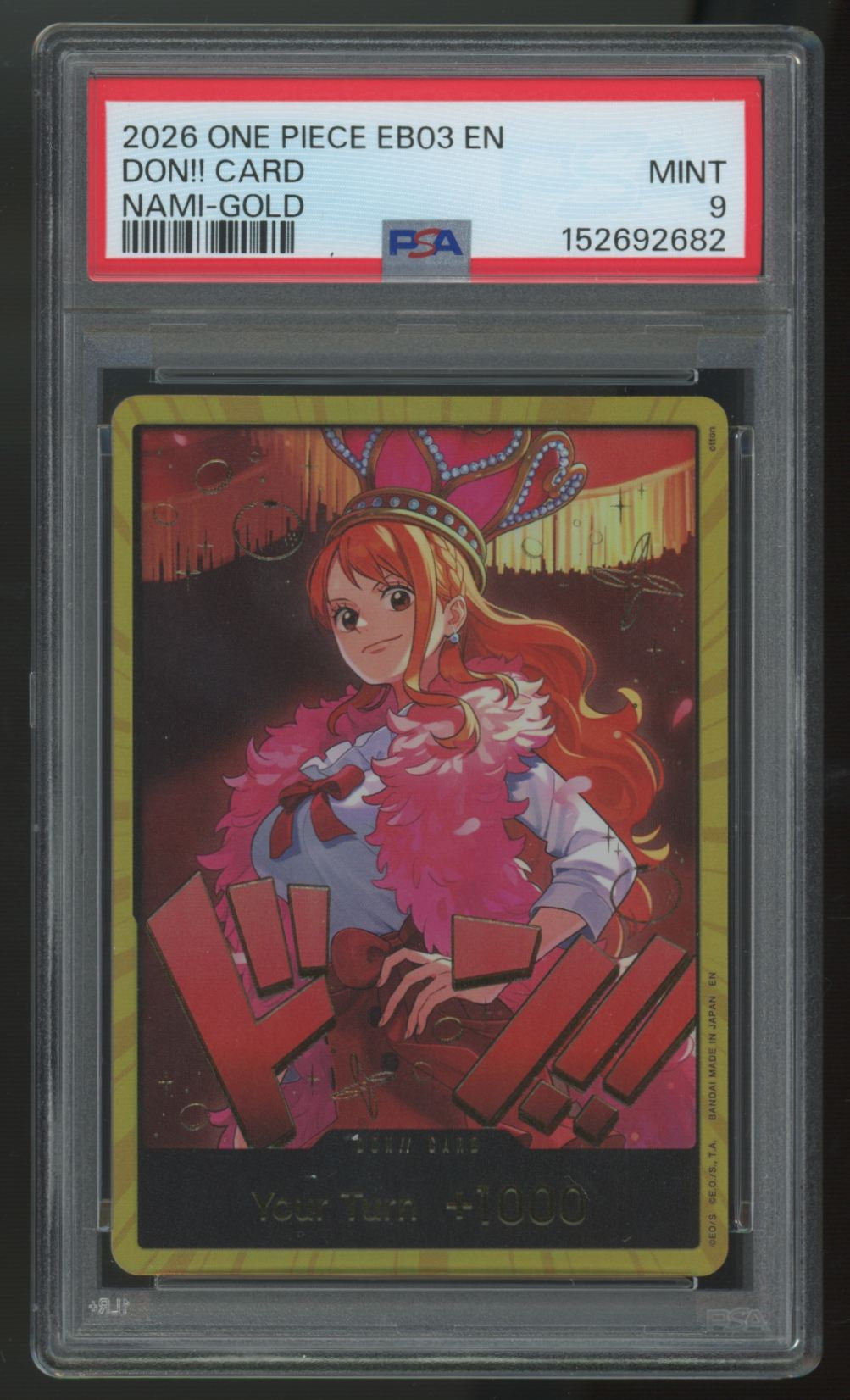 2026 One Piece Nami Gold Don!! EB03 PSA 9