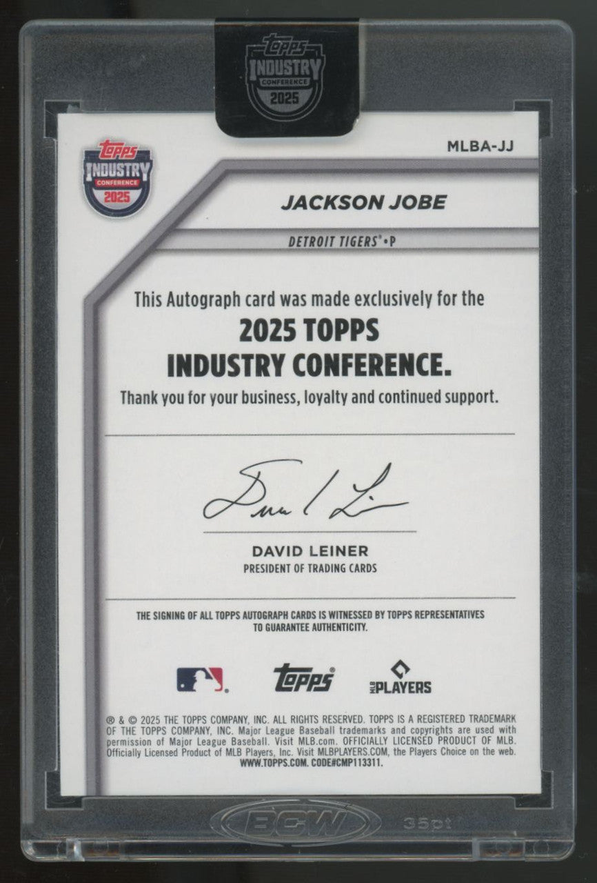 2025 Topps Industry Jackson Jobe RC Auto /25 #MLBA-JJ