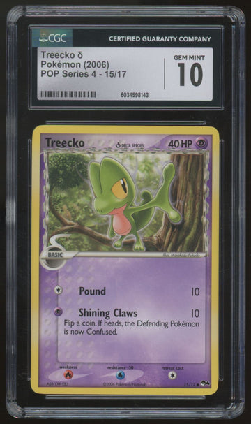 2006 Pokemon Treecko Pop Series 4 #15 CGC 10