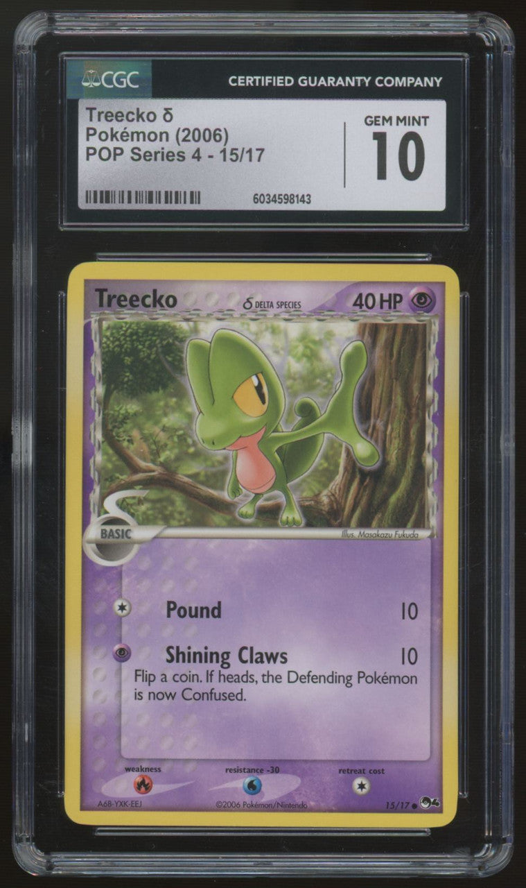 2006 Pokemon Treecko Pop Series 4 #15 CGC 10
