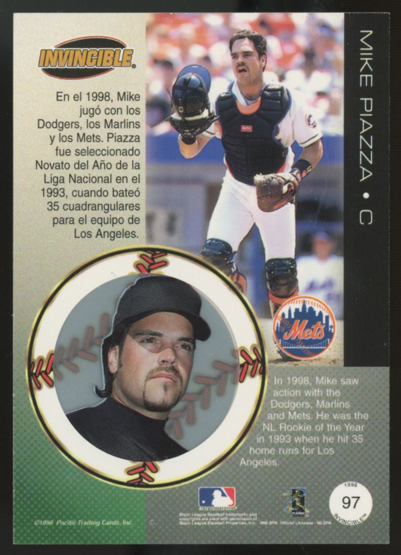 1999 Pacific Invincible Mike Piazza Opening Day Issue /69 #97
