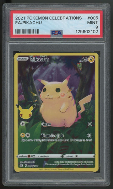 2021 Pokemon Pikachu Celebrations Full Art #005 PSA 9 (F)