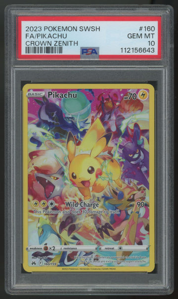 2023 Pokemon Pikachu Crown Zenith Full Art #160 PSA 10 (E)