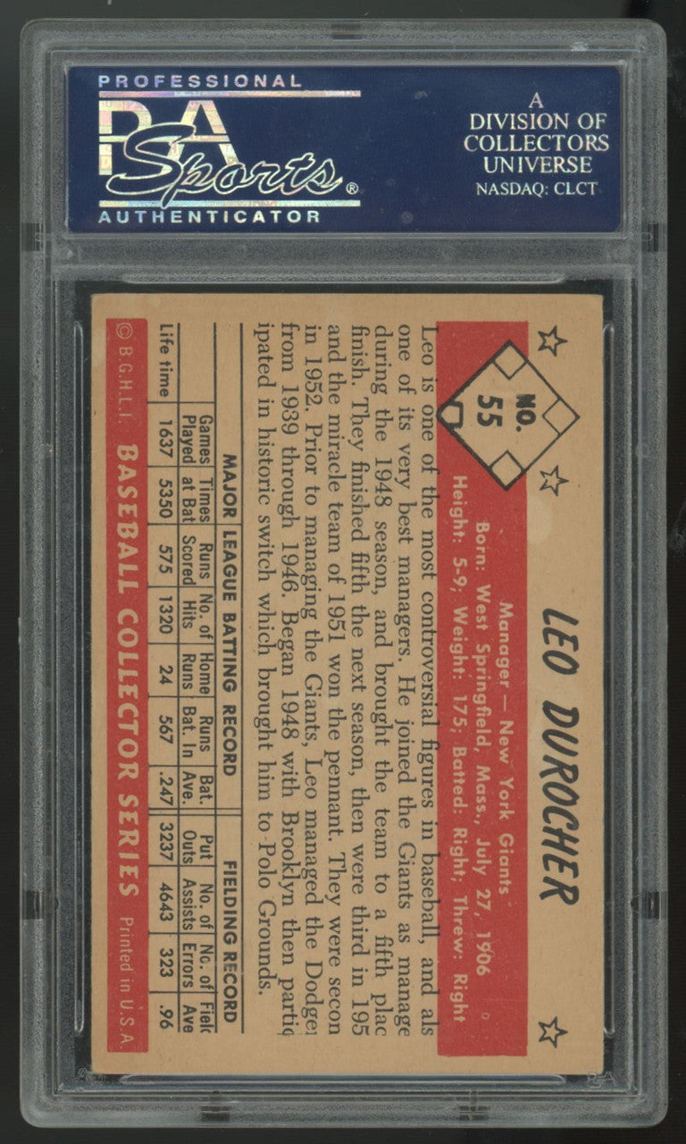 1953 Bowman Color Leo Durocher #55 PSA 4