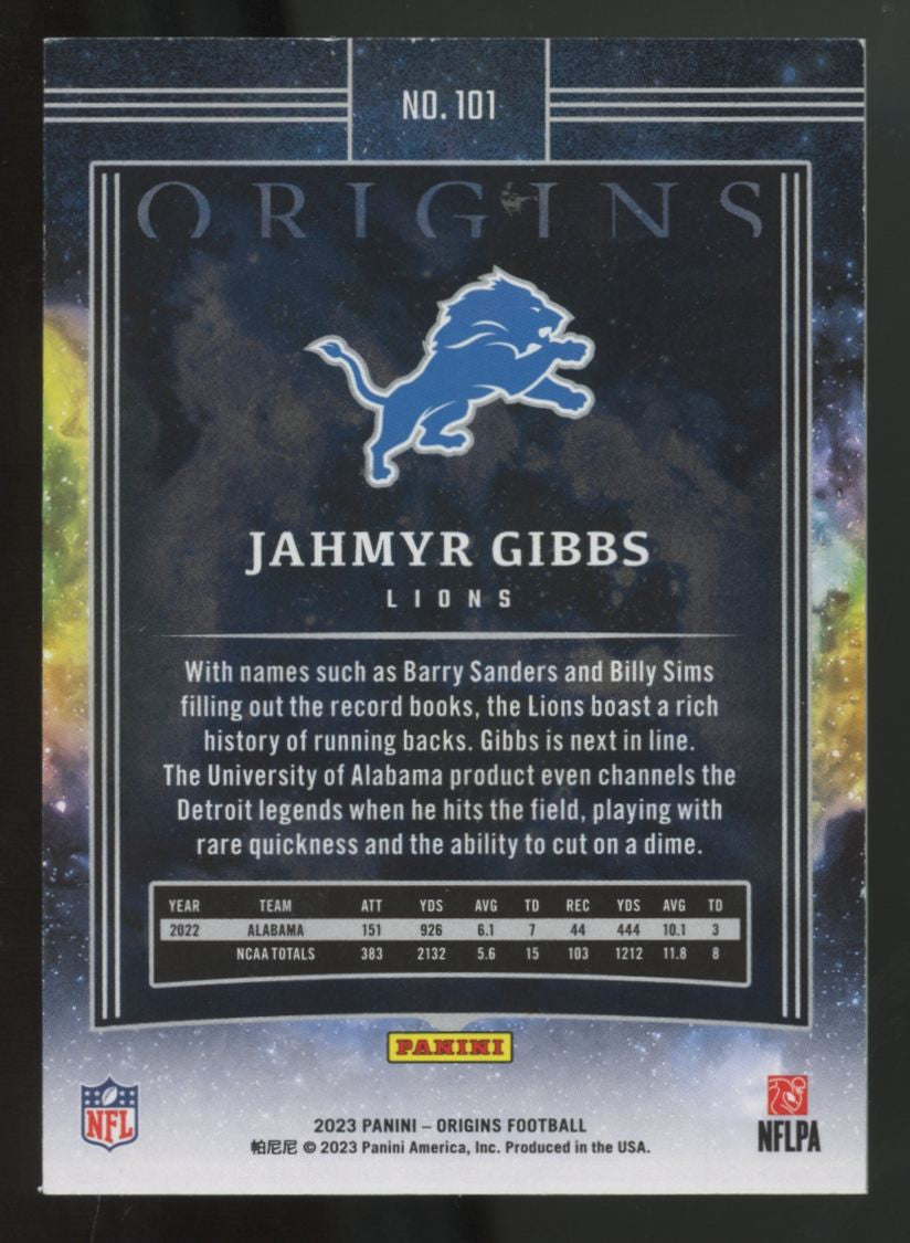 2023 Panini Origins Jahmyr Gibbs RC Blue /99 #101