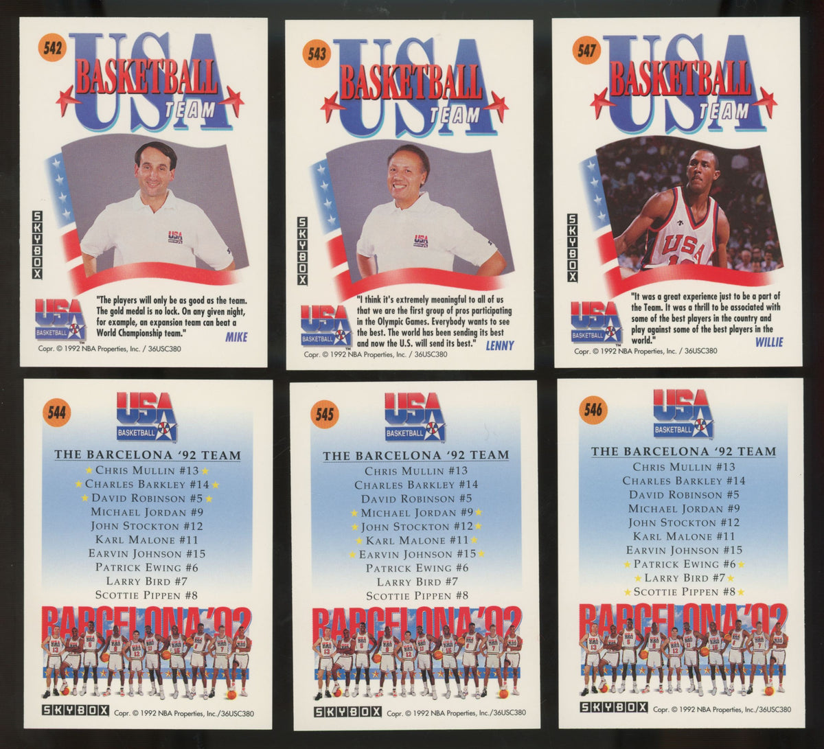1991-92 SkyBox Team USA Complete Set (34/34)