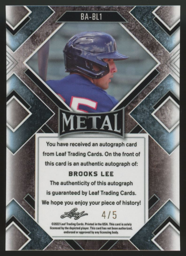 2022 Leaf Metal Brooks Lee XRC Auto /5 #BA-BL1