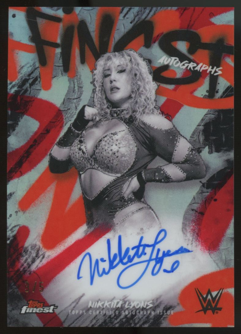 2025 Topps Finest WWE Nikkita Lyons Finest Autographs Red Refractor /5 #FA-NKT