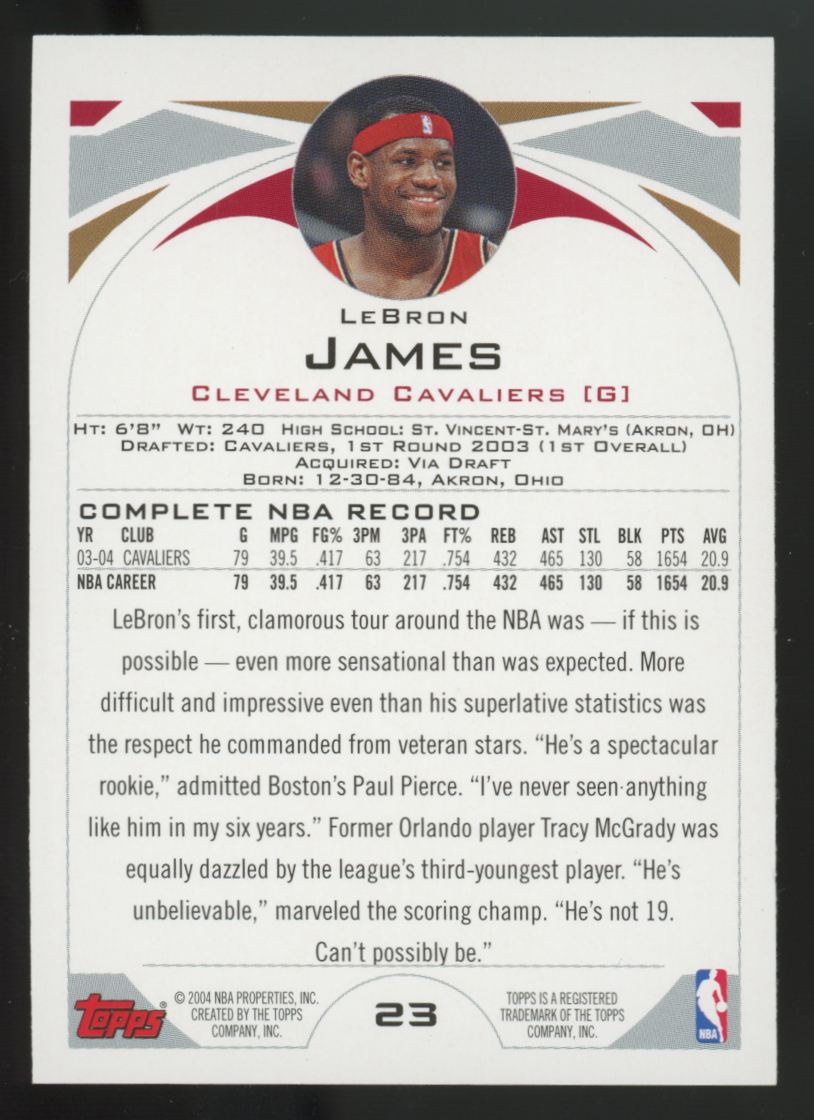 2004-05 Topps Flagship LeBron James #23