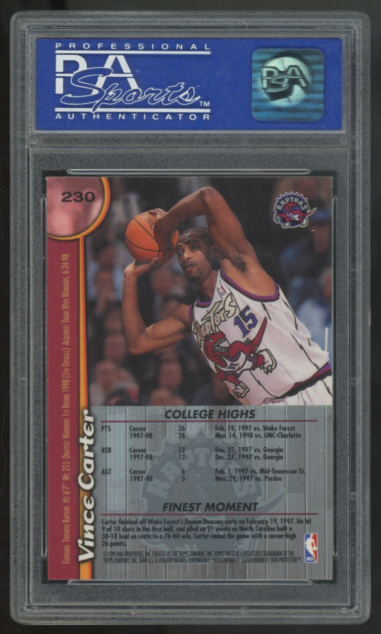 1998-99 Topps Finest Vince Carter RC #230 PSA 10