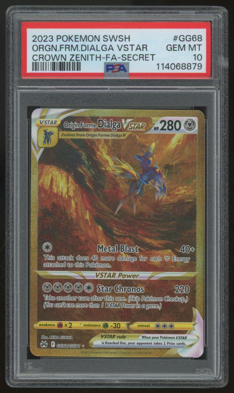 2023 Pokemon Orgin Forme Dialga VSTAR Crown Zenith Secret #GG68 PSA 10