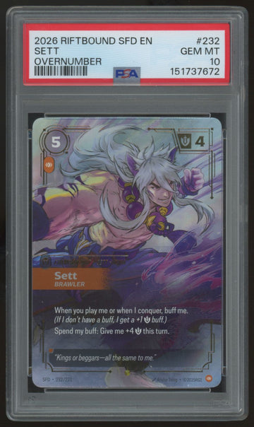 2026 Riftbound Sett Spiritforged Overnumber #232 PSA 10