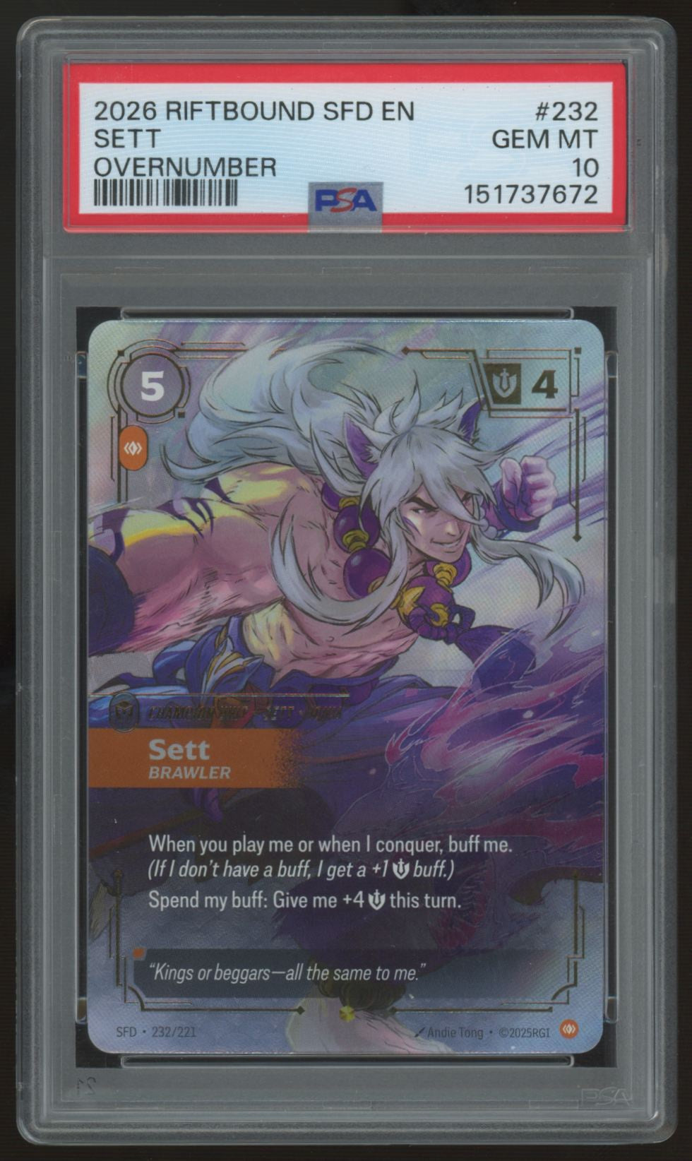 2026 Riftbound Sett Spiritforged Overnumber #232 PSA 10