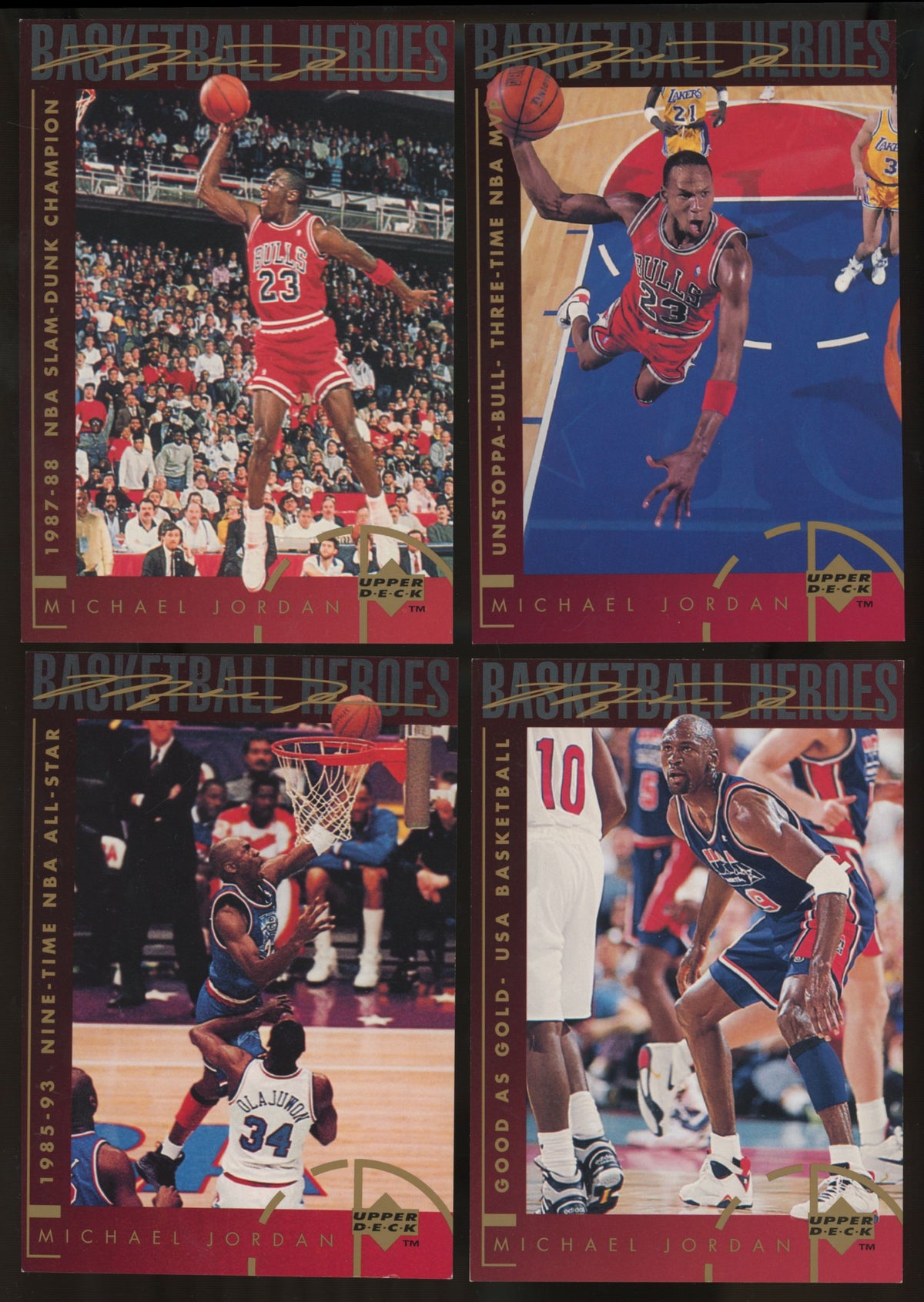1994-95 Upper Deck Basketball Heroes Michael Jordan Complete Set (10/10) NM