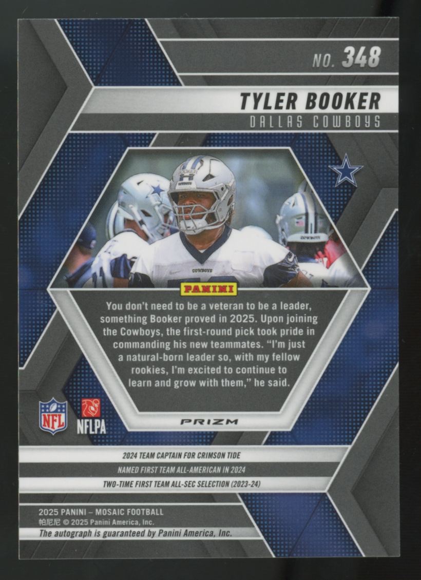 2025 Panini Mosaic Tyler Booker RC Auto #348