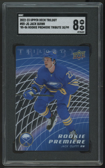 2022-23 UD Trilogy Jack Quinn RC '05-'06 Premier Tribute /99 #05-JQ SGC 8