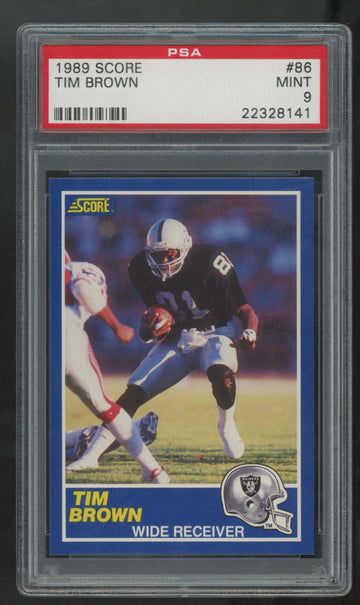 1989 Score Tim Brown RC #86 PSA 9