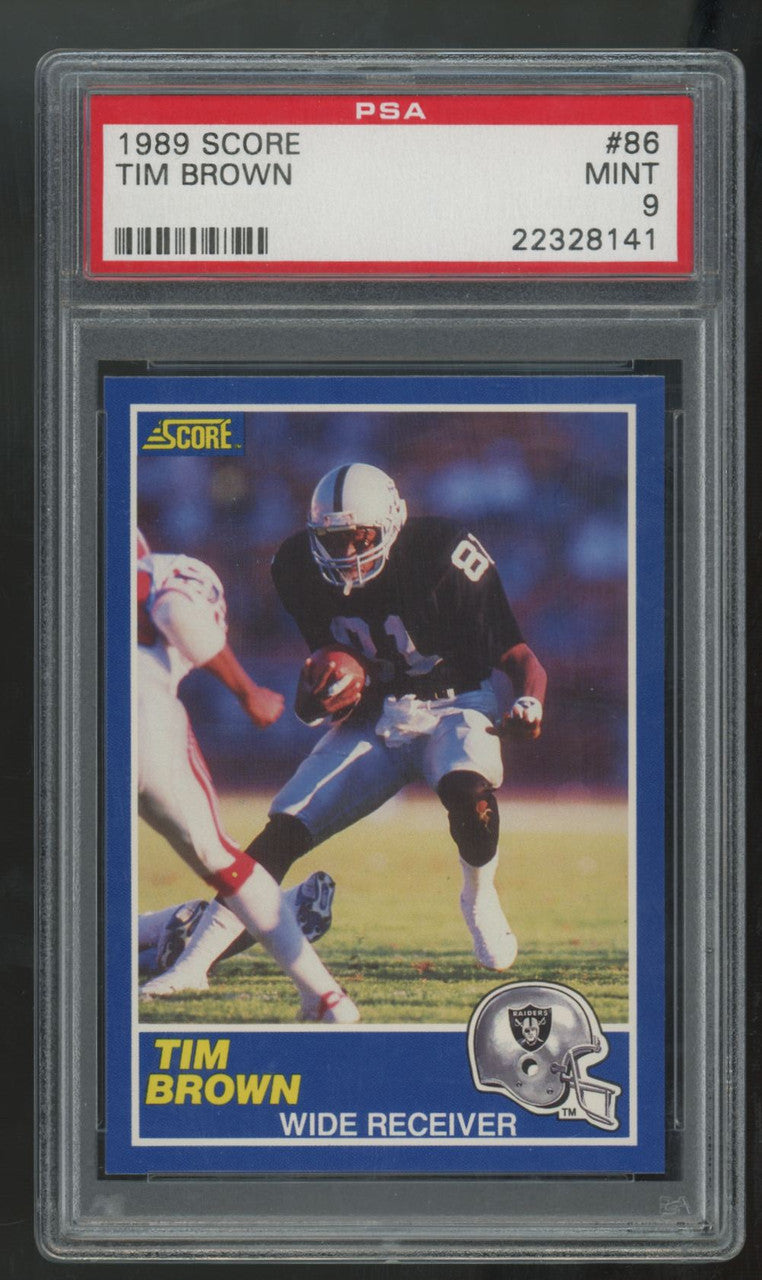 1989 Score Tim Brown RC #86 PSA 9