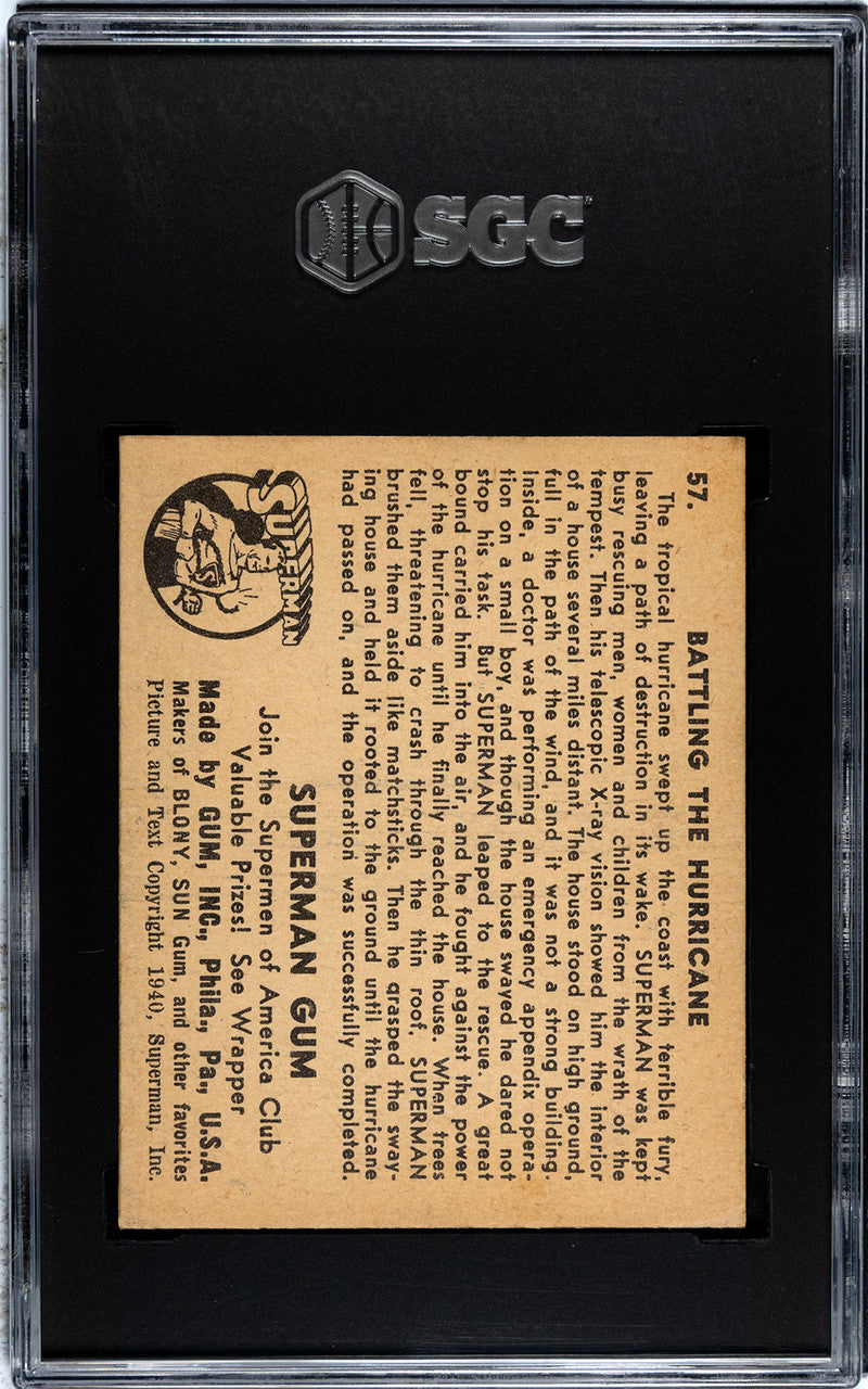 1940 Gum Inc Superman Battling The Hurricane #57 SGC 5