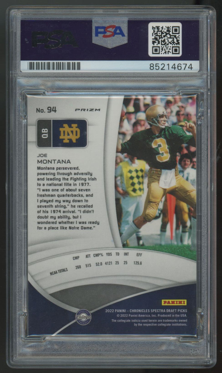 2022 Chronicles Spectra Draft Joe Montana Signed Auto PSA/DNA Authentic #94