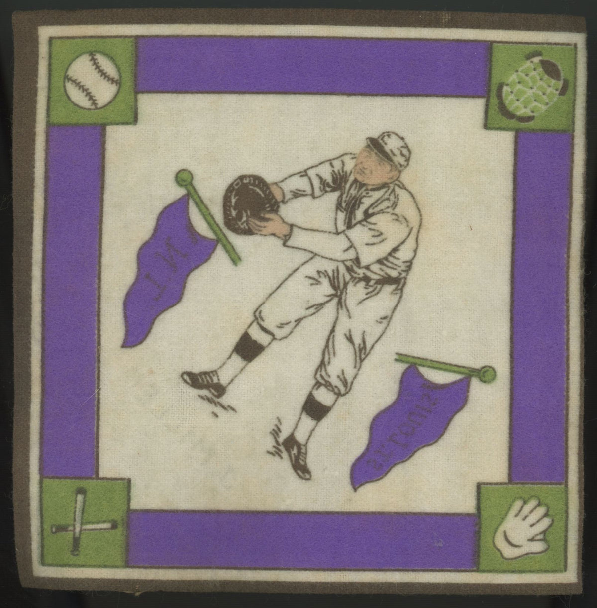 1914 B18 Johnny Miller Purple Base Paths Blanket EX-MT
