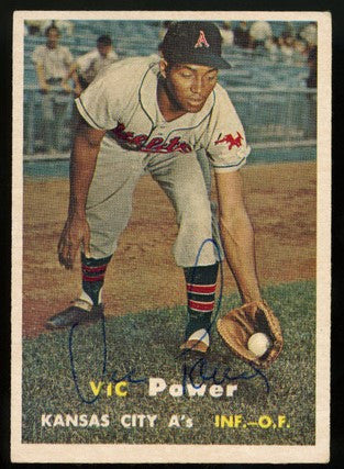 1957 Topps Vic Power Signed Autographed Card #167