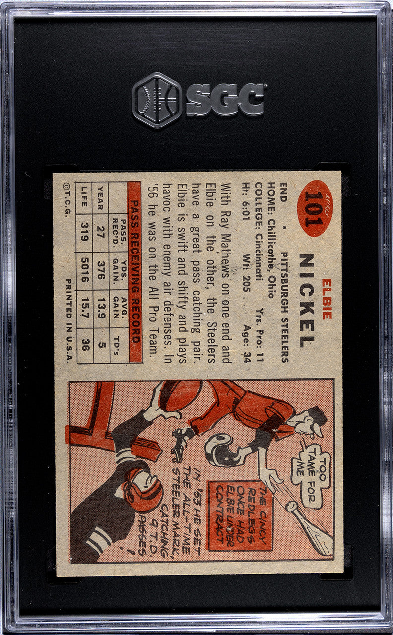 1957 Topps Elbie Nickel #101 SGC 8 Pop 2 None Higher