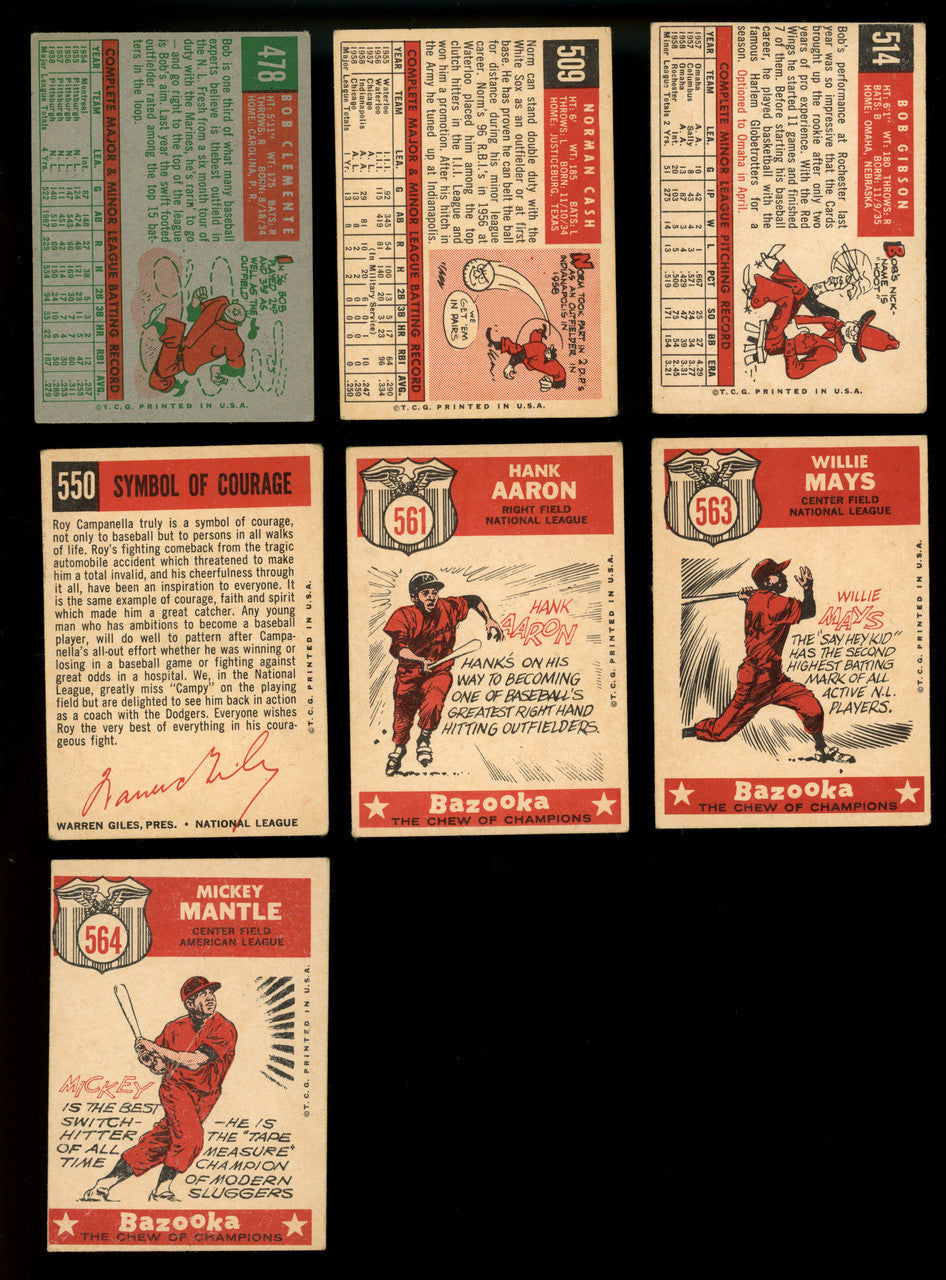 1959 Topps Baseball Complete Set VG (572 Cards)