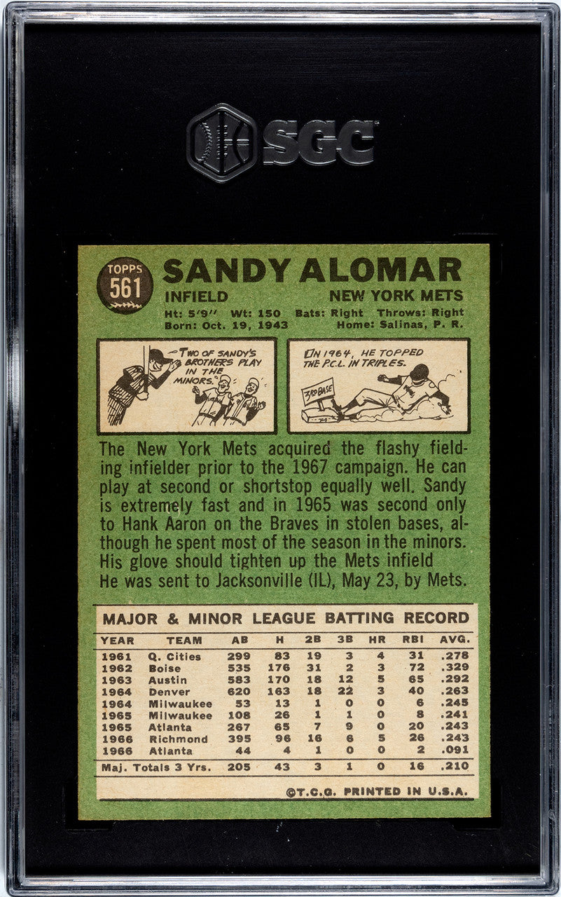 1967 Topps Sandy Alomar #561 SGC 7.5