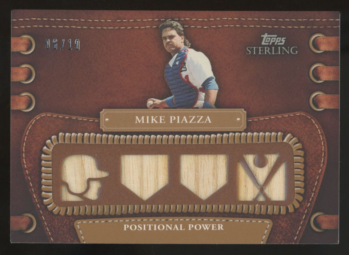 2010 Topps Sterling Mike Piazza Legendary Leather Sepia Quad Patch /10 #4LLR-27